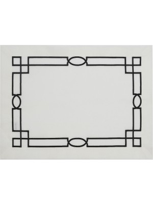 Matis Home Line Royal 2’li Siyah Nakış Detaylı Keten Amerikan Servis 35X50 cm