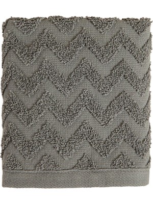 Chakra Zigzag Antrasit %100 Pamuk El Havlusu 30 x 40 cm