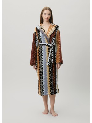 Missoni Home Zikzak Desenli Kapüşonlu Bornoz