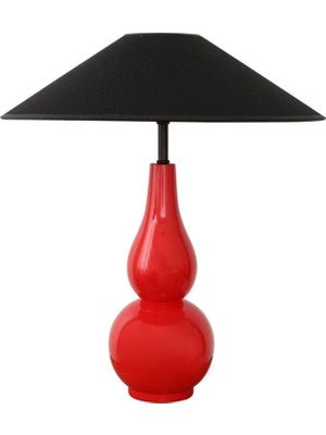 Tags Design Didi Lamp Kırmızı Siyah Ahşap Abajur