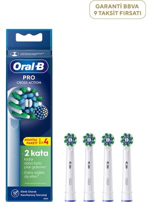 Oral-B Pro Cross Action X-Filament 4'lü Beyaz Şarjlı Diş Fırçası Yedek Başlığı
