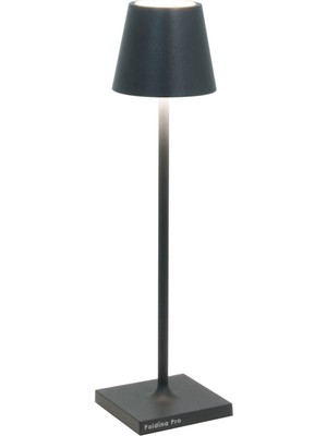Zafferano Poldina Koyu Gri Micro Şarjlı LED Masa Lambası