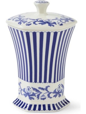 Spode Steccato Mini Mavi Beyaz Porselen Vazo
