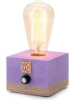 Womo Design Beton Mor El Yapımı Masa Lambası