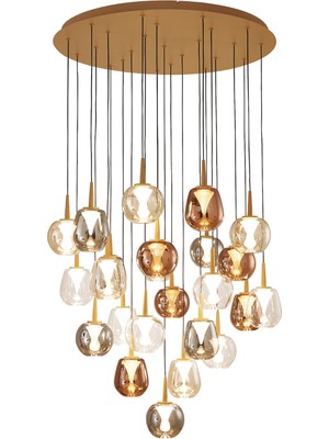Bakara Collection Andromeda 24 Camlı LED Avize 75 x 200 cm