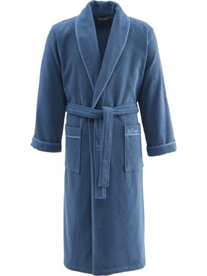 Soft Cotton Lord Mavi Pamuklu Erkek Bornoz