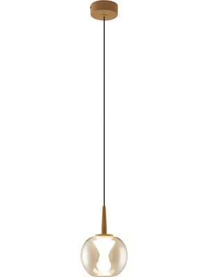 Bakara Collection Andromeda Bal Rengi Cam Yuvarlak Tekli LED Sarkıt Avize 12 x 200 cm