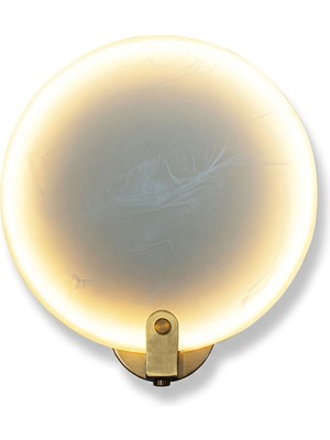 Heka Aspendos Beyaz Eskitme Mermer LED Aplik 20 cm