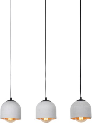 Womo Design Gri Beton Sıralı 3'lü Sarkıt Avize