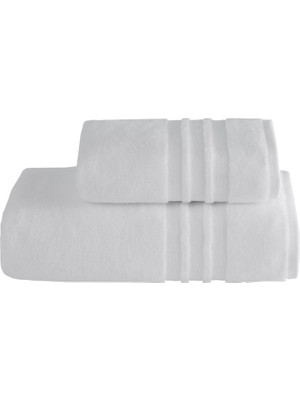 Soft Cotton Prestige Beyaz Pamuklu 2'li Banyo Havlusu Seti