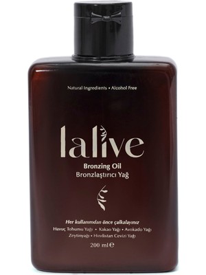 Lalive Bronzing Oil Nemlendirici Bronzlaştırıcı Yağ 200 ml