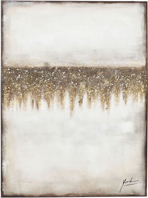 Kare Design Acrylic Painting Abstract Deniz Kum Detaylı Tablo 90X120 cm