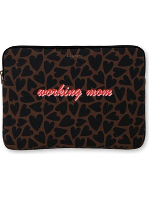 Chapters Black & Brown Hearts Working Mom Deri 13" - 14" Kadın Laptop Kılıfı
