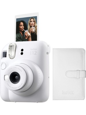 Fujifilm Instax Mini 12 Beyaz Fotoğraf Makinesi + 96'lı Laporta Albüm Seti