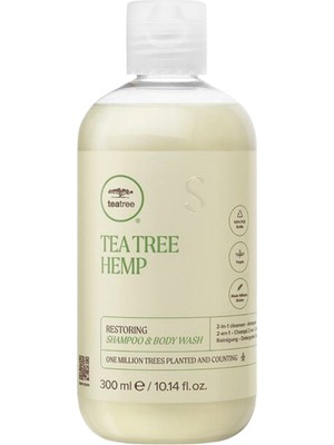 Tea Tree Hemp Restoring Onarıcı Saç ve Vücut Şampuanı 300 ml