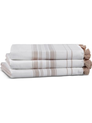 L’appartement One Side Striped Aerospin® White Misty Rose Pamuklu Tekli Banyo Havlusu 100 x 180 cm