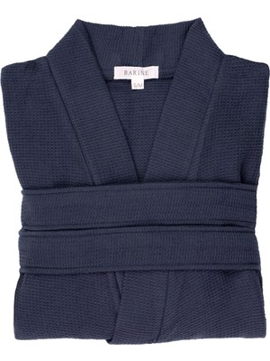 Barine Waffle Indigo %100 Pamuk Kadın Bornoz