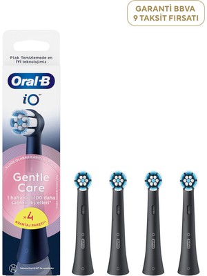 Oral-B Io Gentle Care Siyah 4'lü Diş Fırçası Yedek Başlığı