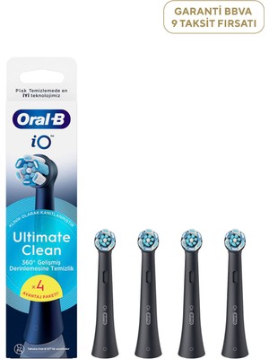 Oral-B Io Ultimate Clean Siyah 4'lü Diş Fırçası Yedek Başlığı