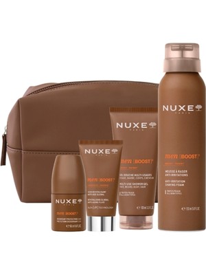 Nuxe Duş Jeli 100 Ml- Tıraş Köpüğü - Nemlendirici Deodorant 50 ml + Çanta Erkek Bakım Seti