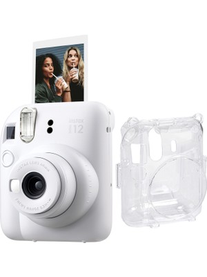 Fujifilm Instax Mini 12 Beyaz Fotoğraf Makinesi + Şeffaf Kılıf Seti