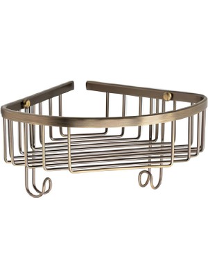 System Bathroom Accessories Antik Renk Köşe Tekli Duş Rafı