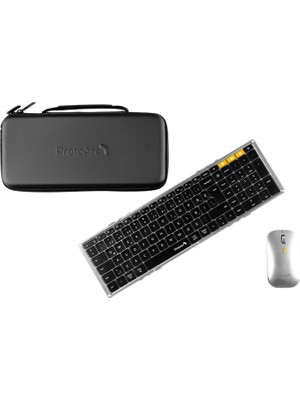 ProtoArc XKM01 Siyah Gümüş Kablosuz Türkçe Klavye Mouse Seti CP016850