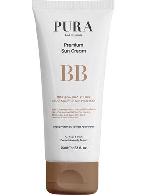 Pura Just for Purity Premium Geniş Spektrumlu SPF50+ Bb Güneş Koruyucu Krem 75 ml