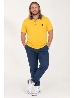Starbattal Erkek Polo Kot Yaka Tişört 23420 Kısa Kol Regular Fit Sarı %97 Pamuk