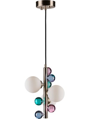 Bubble Lamp Soft Mat Krom Opak Metal Sarkıt Avize