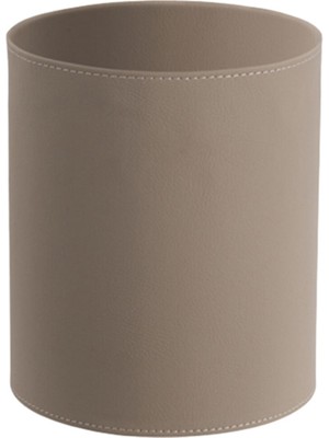 System Bathroom Accessories Bej Deri Çöp Kovası Kılıfı