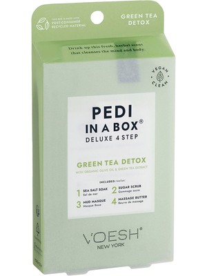 Voesh New York Pedi In A Box Deluxe Yeşil Çay Detox 4 Adımlı Pedikür Seti
