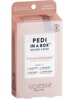 Voesh New York Pedi In A Box Deluxe Vitamin Recharge 4 Adımlı Pedikür Seti
