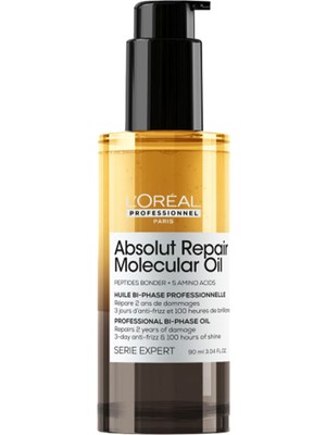 L'Oréal Professionnel Paris Serie Expert Absolut Repair Molecular Çift Fazlı Profesyonel Saç Bakım Yağı 90 ml