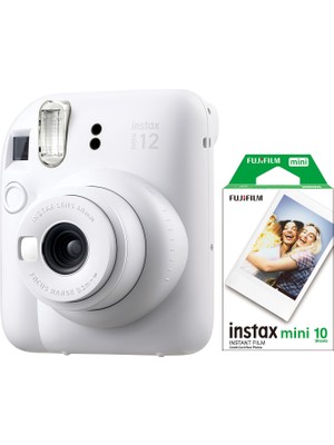 Fujifilm Instax Mini 12 Beyaz Fotoğraf Makinesi + 10'lu Mini Film Seti