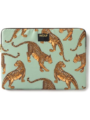 Wouf Emerald Leopard Desenli 15" 16" Laptop Kılıfı