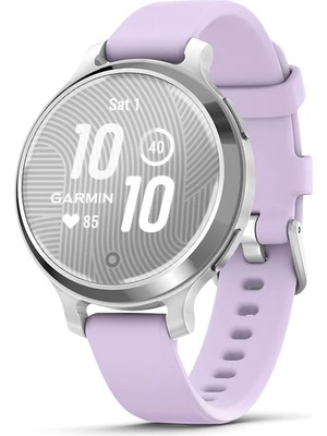 Garmin Lily 2 Active Gümüş Mor Yasemin Silikon Kayışlı Akıllı Saat