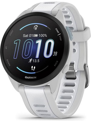 Garmin Forerunner 165 Music Sis Grisi Beyaz Silikon Kayışlı Akıllı Saat