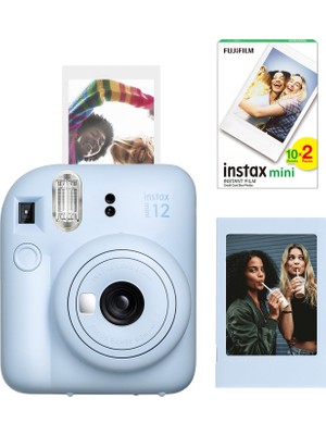 Fujifilm Instax Mini 12 Mavi Fotoğraf Makinesi + 20'li Mini Film ve Çerçeve Seti