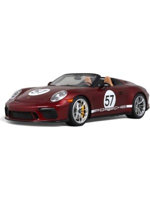 GT Spirit 1:18 2019 Porsche 911 991 Speedster #57 Heritage Edition Cherry Metallic Model Araba