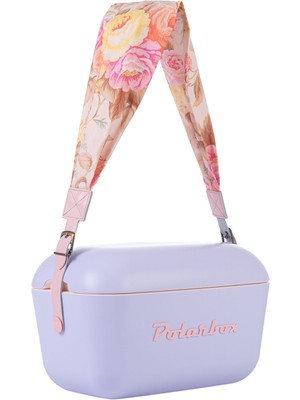 Polarbox Prinkstyle Flower Classic Lila Rose Pamuk ve Deri Kayışlı Soğuk ve Sıcak Tutucu Thermo Box 12 Lt