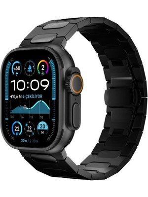 Bikordon Titanova Siyah Apple Watch Uyumlu Titanyum Akıllı Saat Kordon