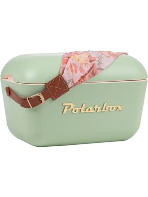Polarbox Prinkstyle Flower Classic Deri Kayışlı Olive Green Gold Edition Soğuk ve Sıcak Tutucu Thermo Çanta 12 Lt