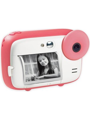 AgfaPhoto Realikids Instant Pembe 10 Mp 720P Video 2.4" LCD Ekran Anında Baskı Çocuk Dijital Fotoğraf Makinesi