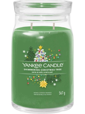 Yankee Candle Shimmering Christmas Tree Yeşil Büyük Mum 567 G