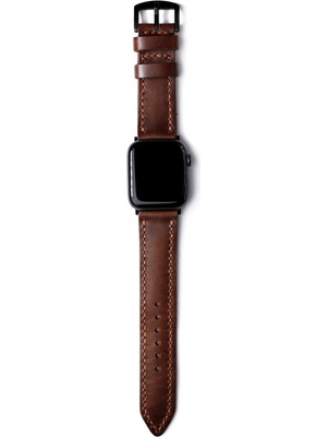 Roarcraft Apple Watch Büyük Kasa Uyumlu Çift Katlı Özel Yapım Antik Kahve Deri Kordon