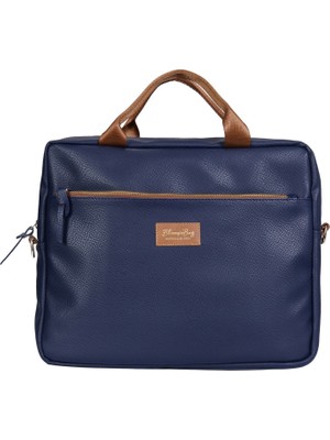BloominBag Pitonic Nature Navy Askılı 15.6'' Lacivert Macbook ve Laptop Çantası