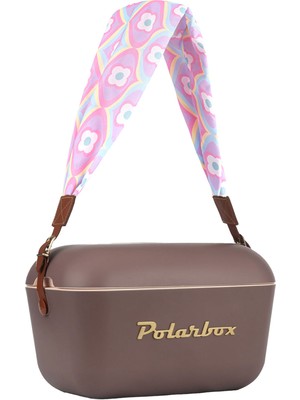 Polarbox Prinkstyle Retro Gold Classic Mauve-Gold Pamuk ve Deri Kayışlı Soğuk ve Sıcak Tutucu Thermo Box 20 Lt