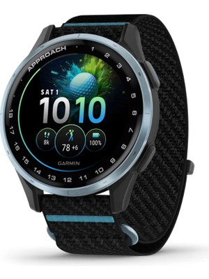 Garmin Approach J1 Bulut Mavisi Alüminyum Çerçeve Siyah Silikon Kayışlı Çocuk Akıllı Saat
