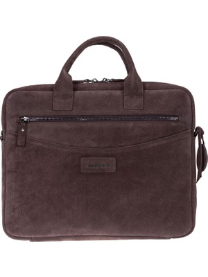 BloominBag Mocha Still Kahverengi Süet Deri 13-14" MacBook Laptop Çantası